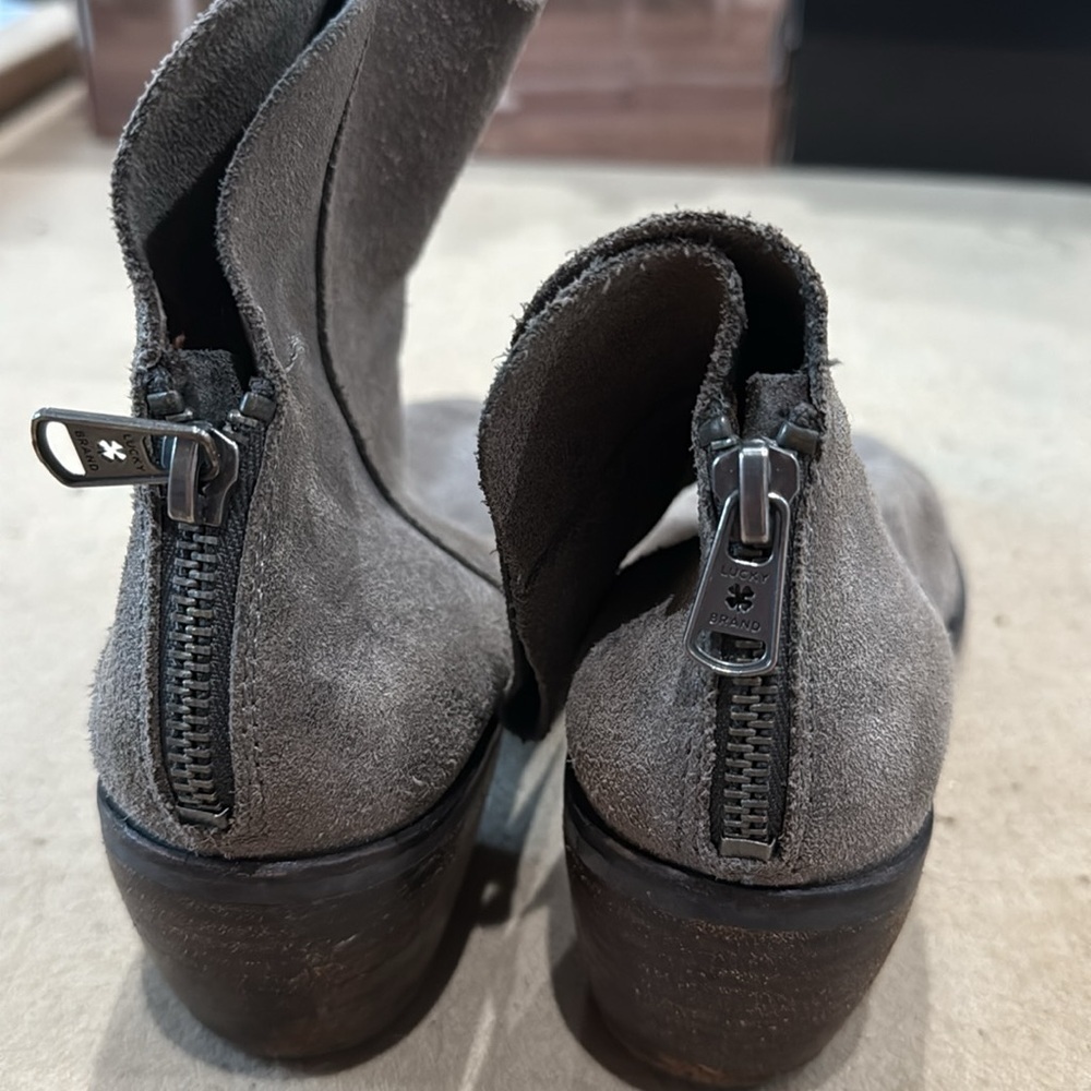 Lucky Brand Gray Suede Ankle Boots - Picture 4 of 5